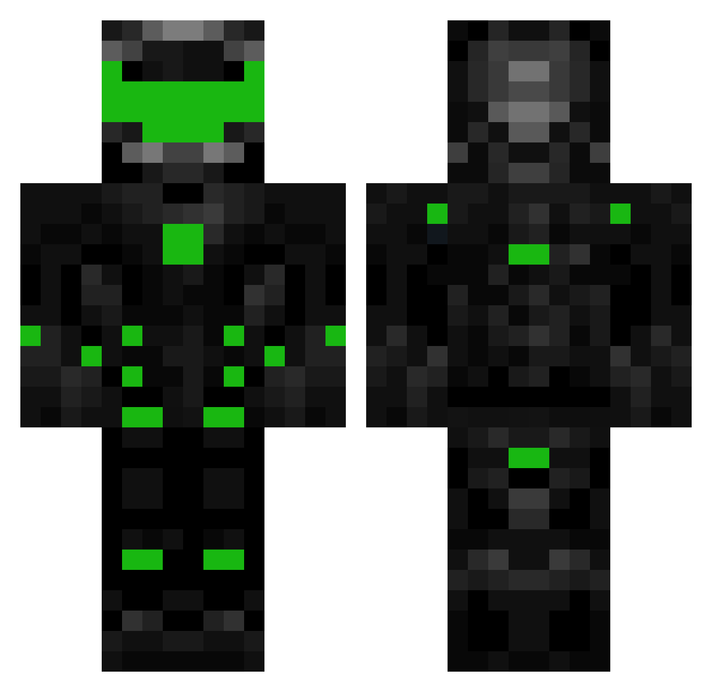 Ghost41100 Minecraft skin, front and back view