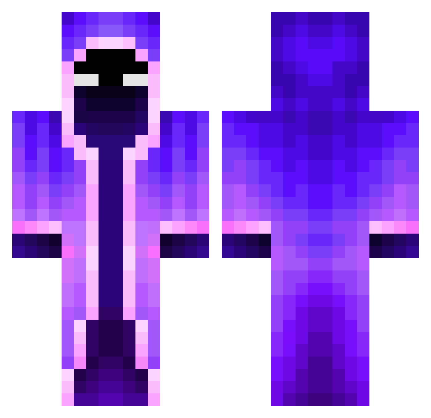 Emelko77 Minecraft skin, front and back view