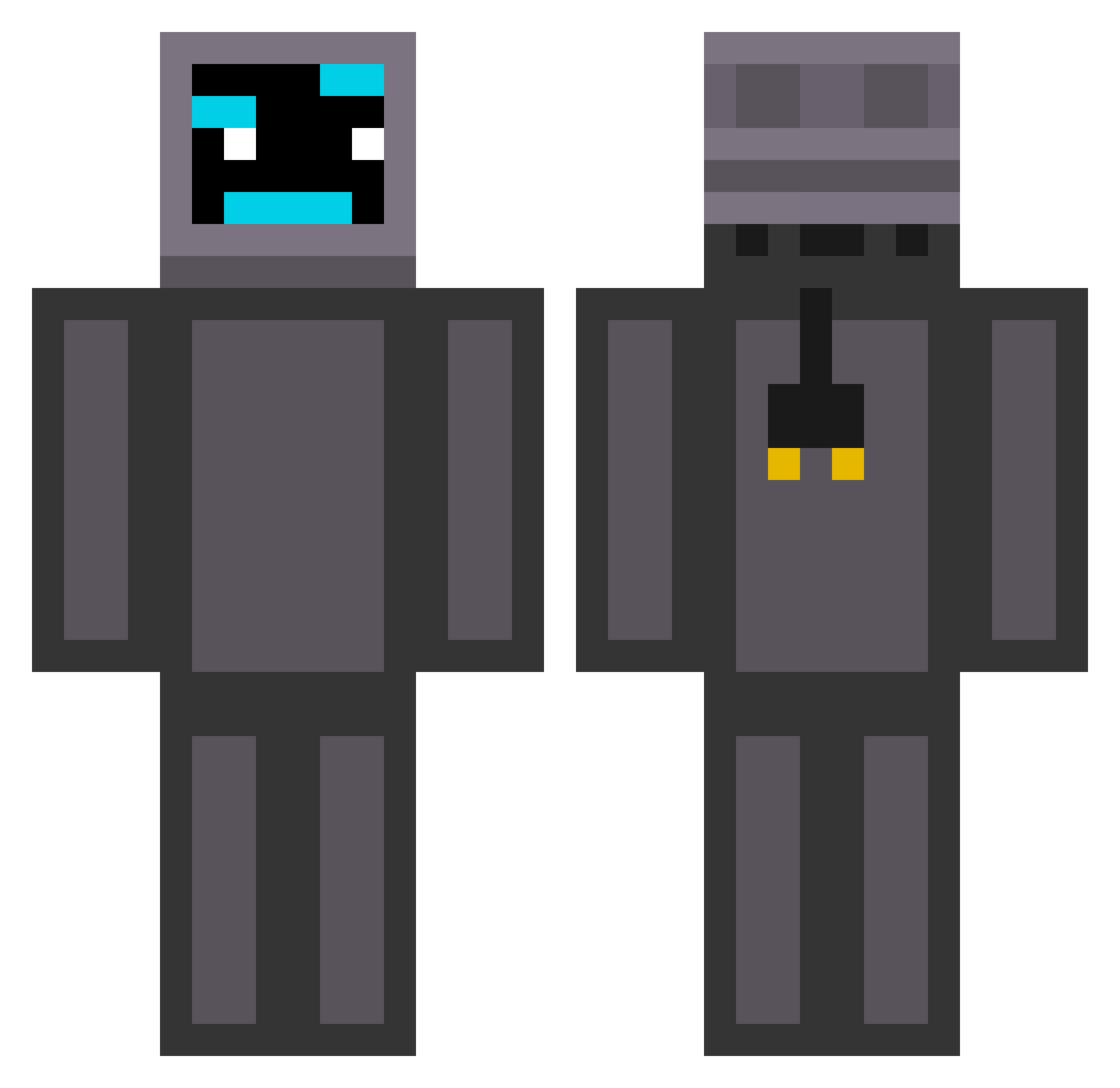 EskildFC Minecraft skin, front and back view