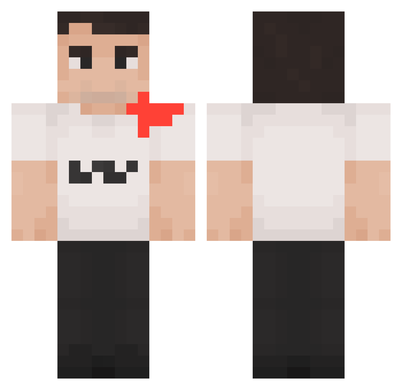 bfnm Minecraft skin, front and back view
