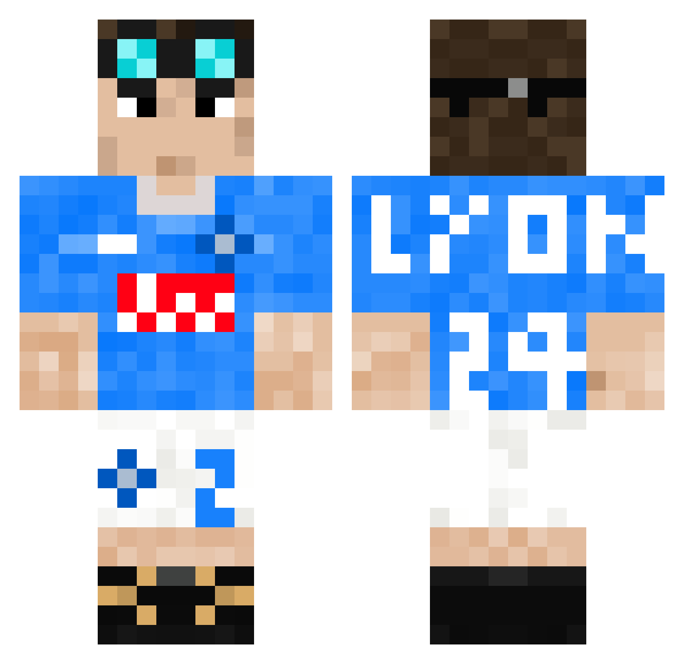 Ryzer77 Minecraft skin, front and back view