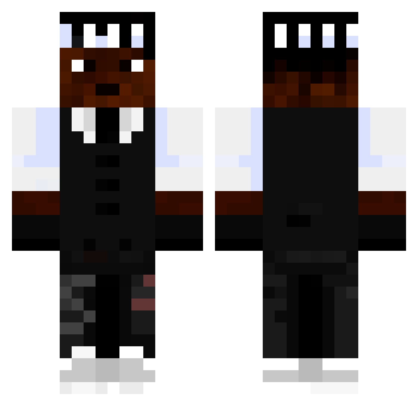RodLock Minecraft skin, front and back view