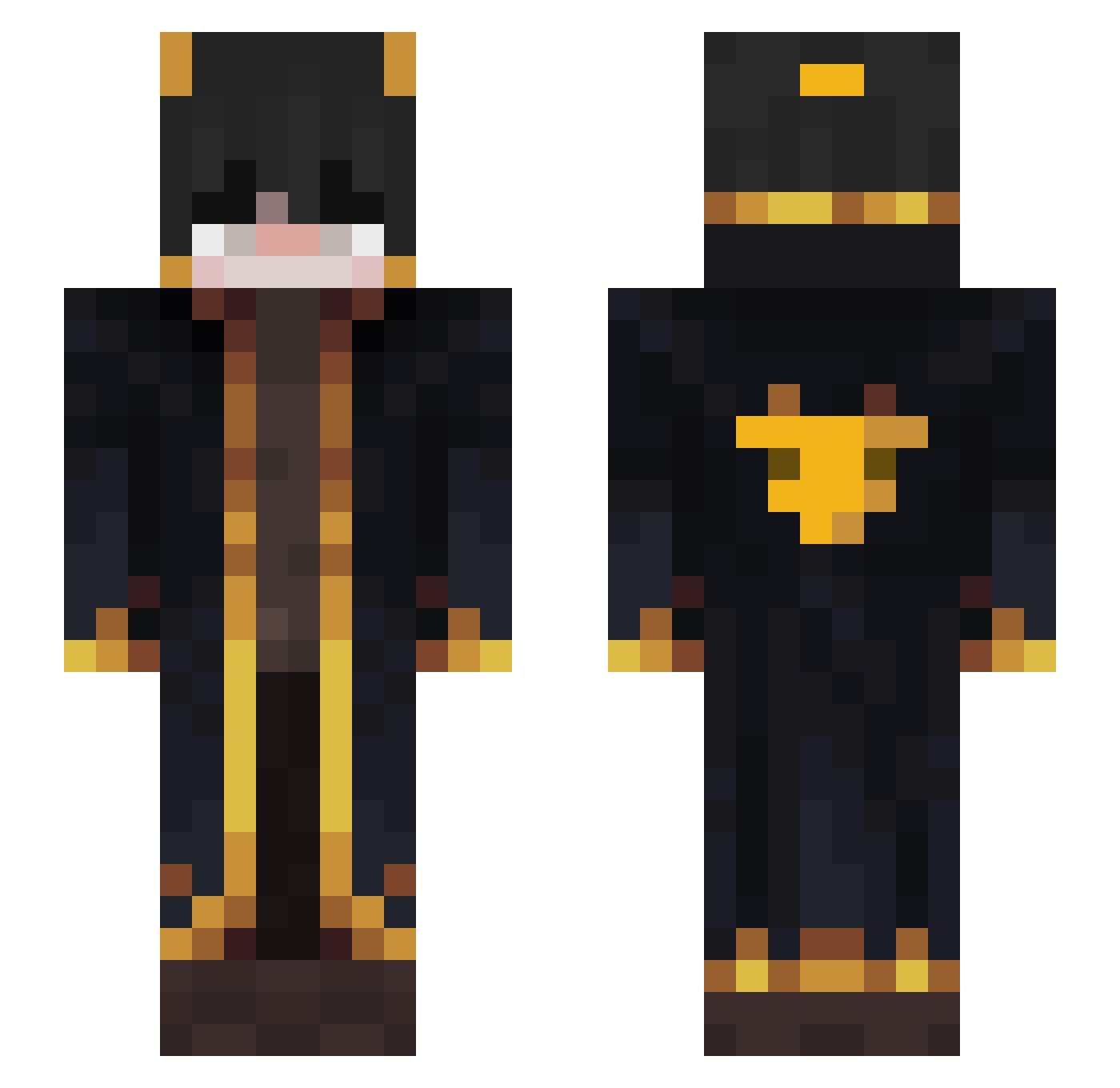 chrxzd Minecraft skin, front and back view