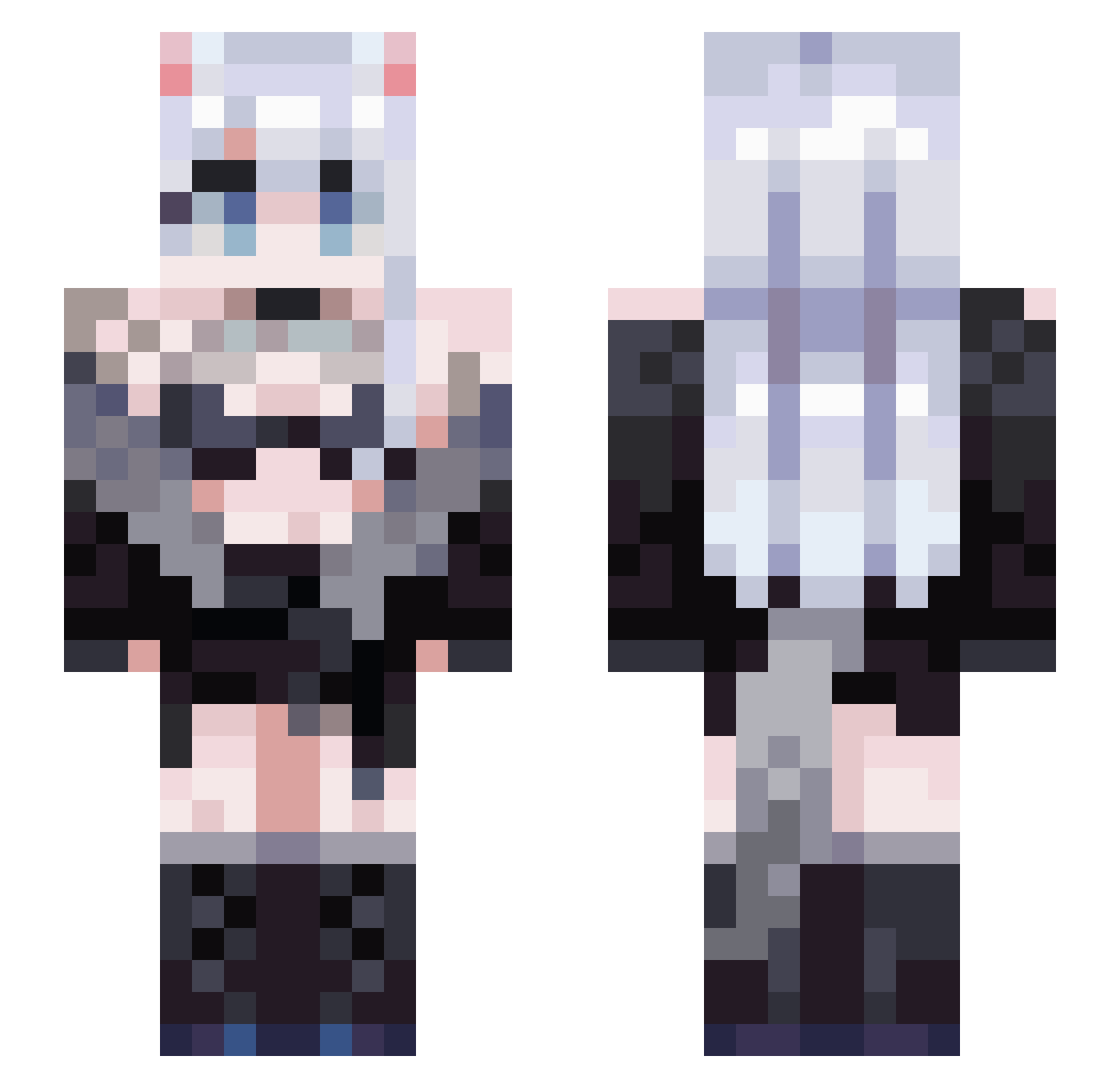 AikaMeii Minecraft skin, front and back view