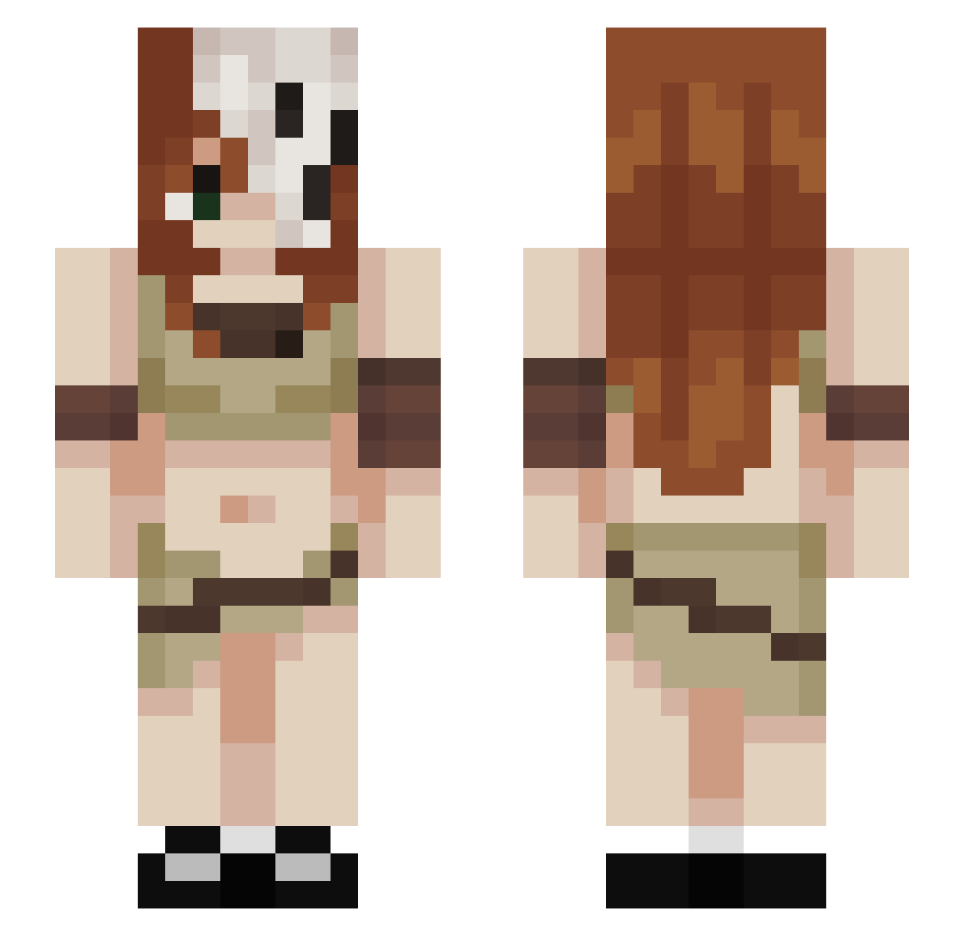 noctikoree Minecraft skin, front and back view