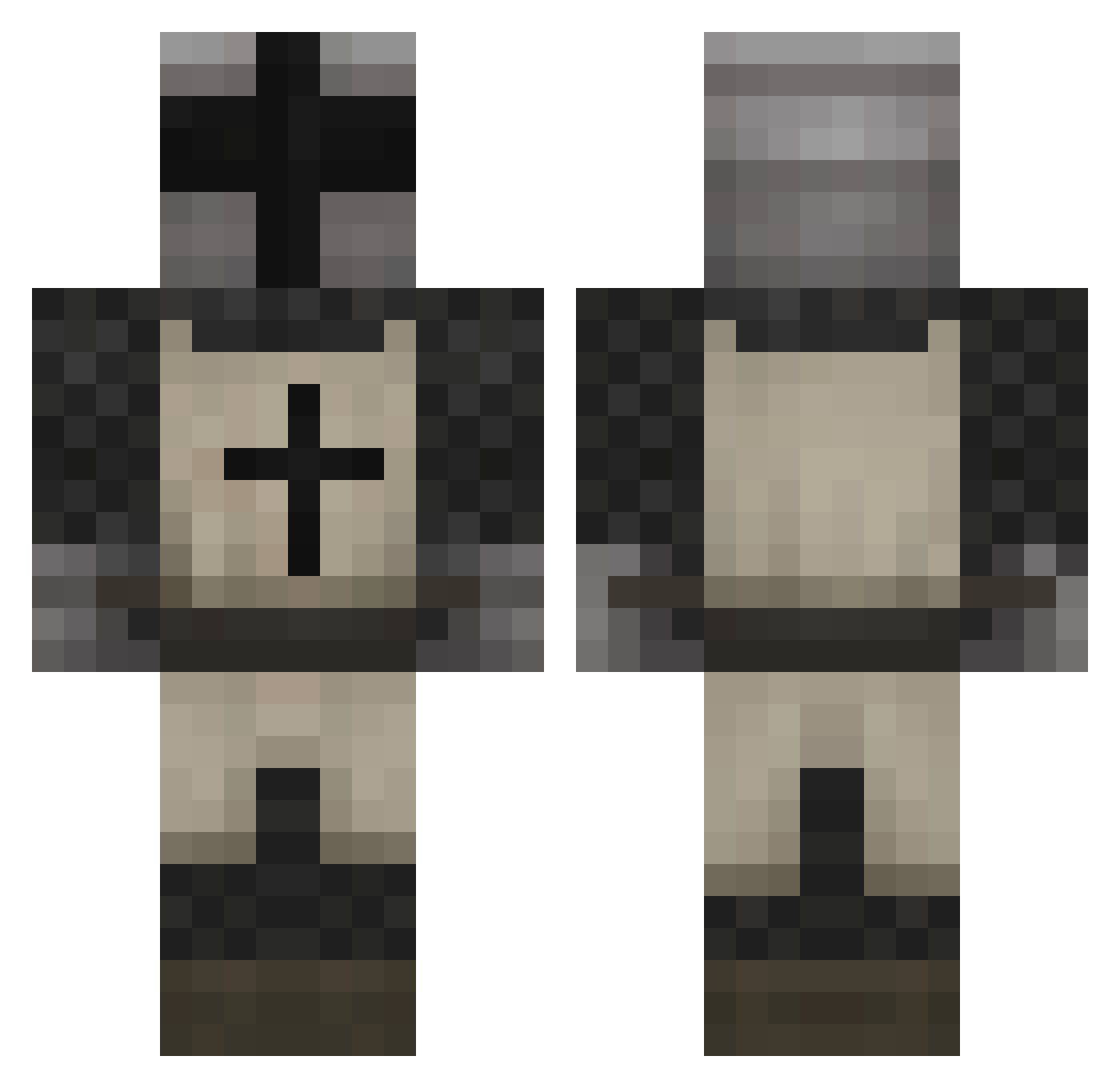 cursedcidio Minecraft skin, front and back view