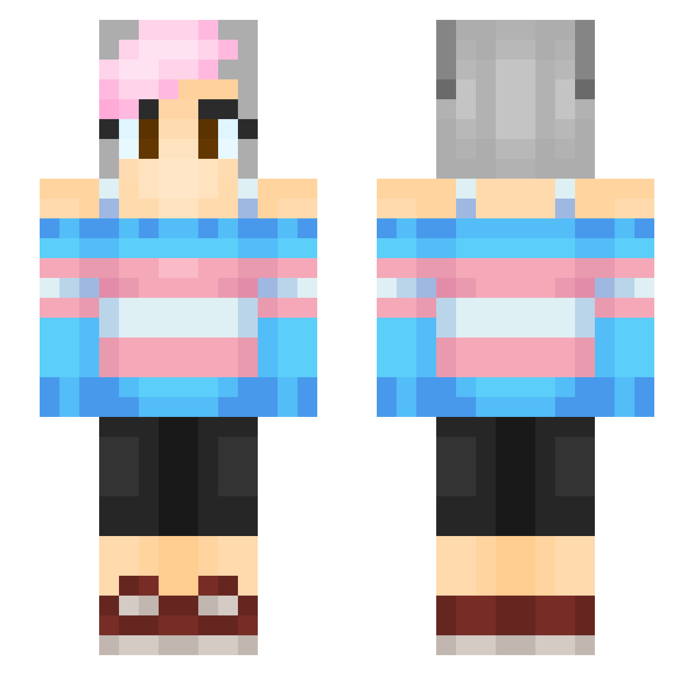 RoyalGhostmit Minecraft skin, front and back view