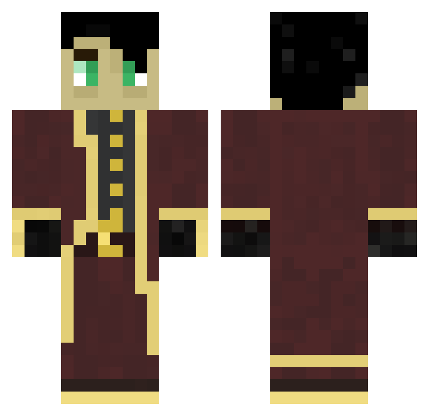 Tiggrunt Minecraft skin, front and back view
