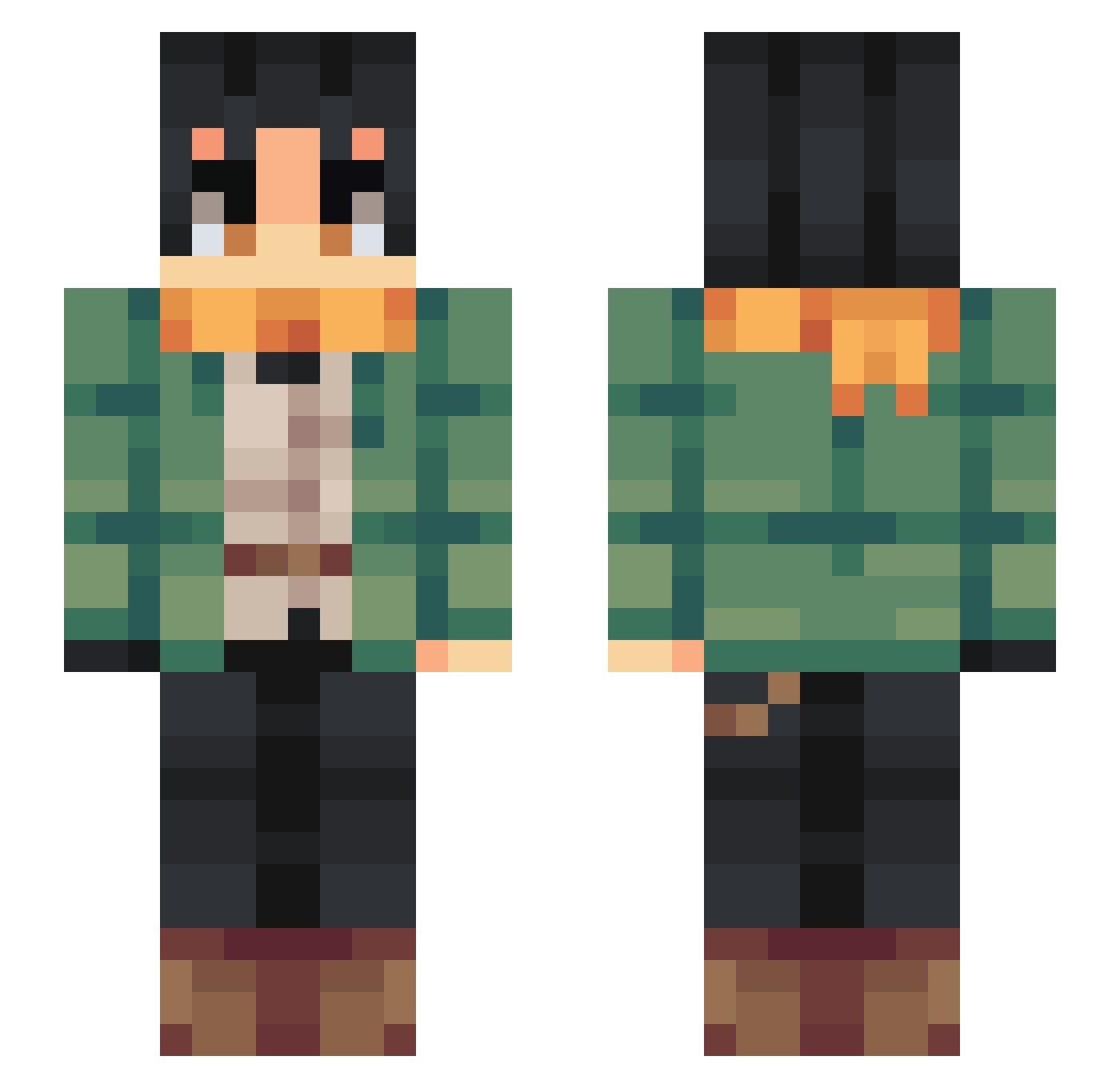 fIost Minecraft skin, front and back view