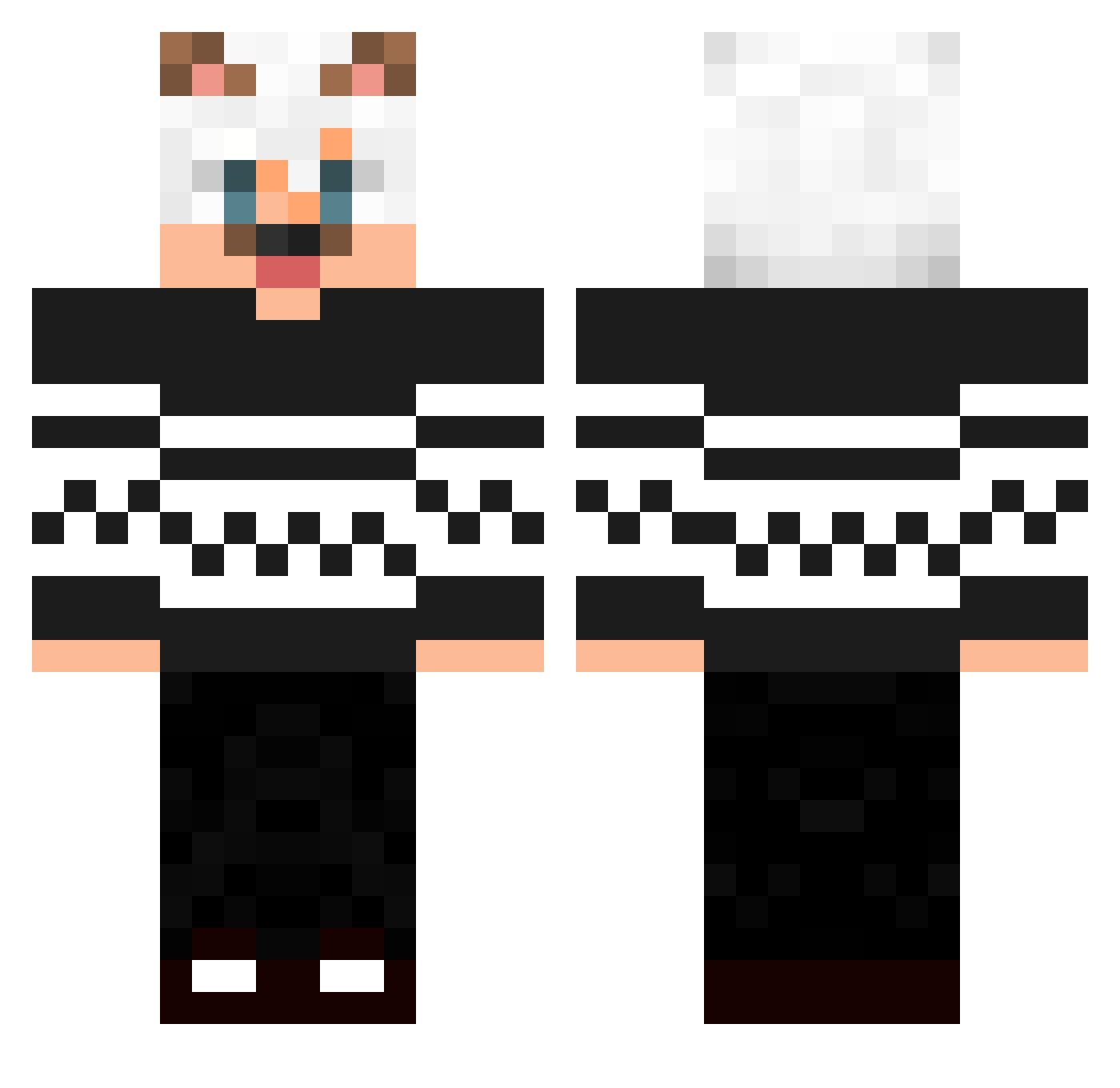 iDunPvPz Minecraft skin, front and back view