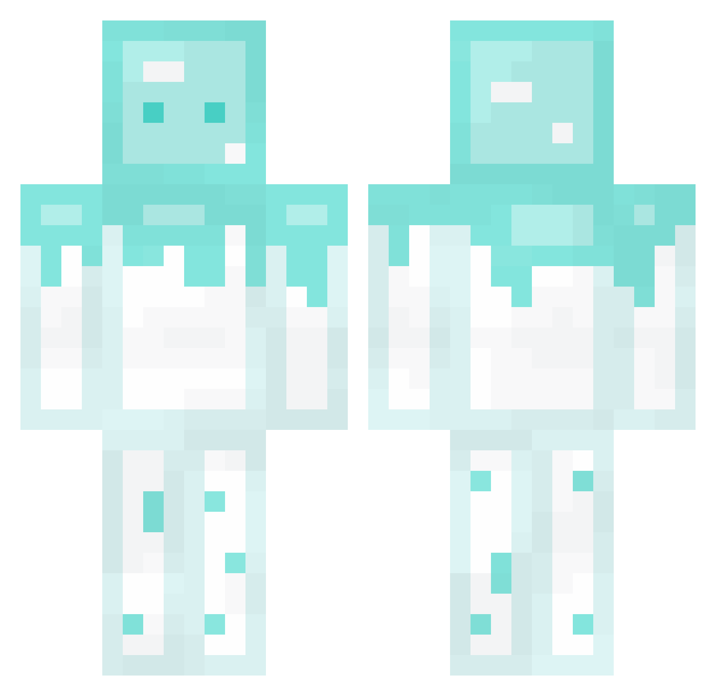Sumple Minecraft skin, front and back view