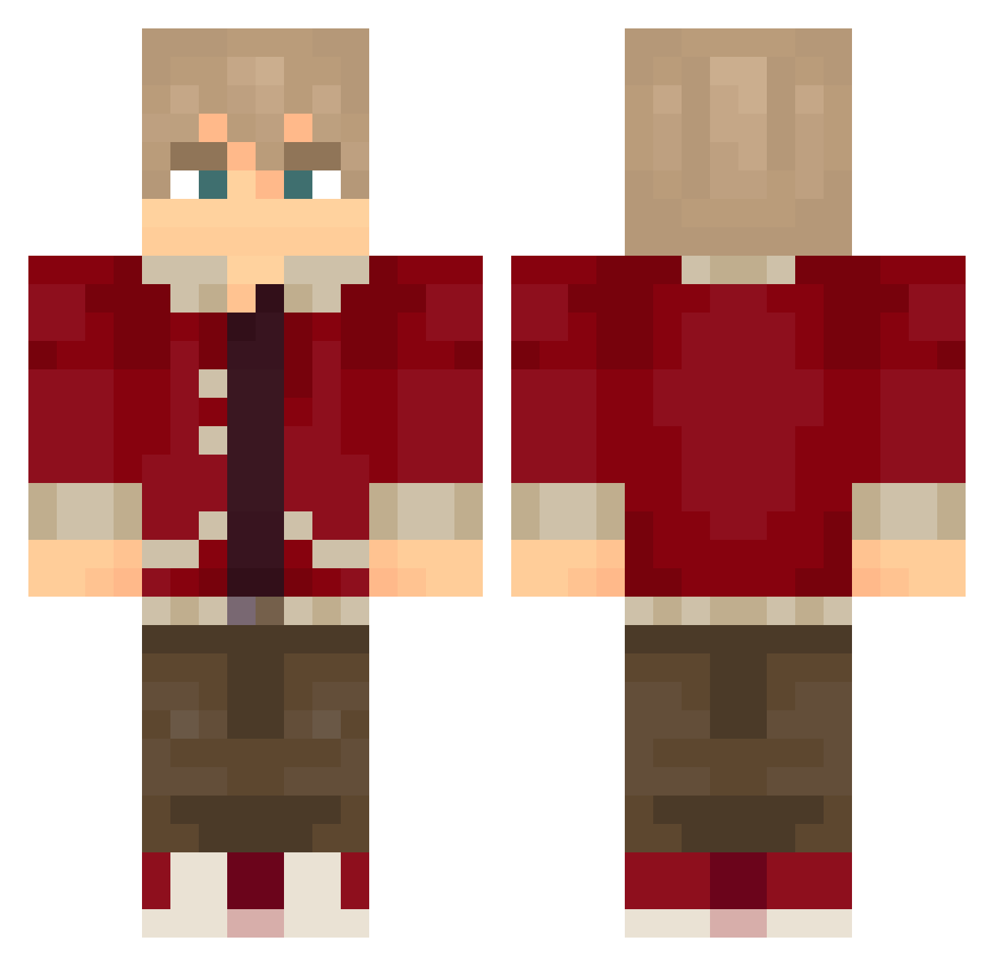 fishdrew Minecraft skin, front and back view