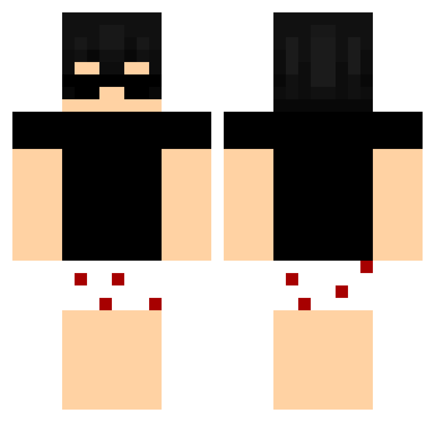 ShiftySanta Minecraft skin, front and back view