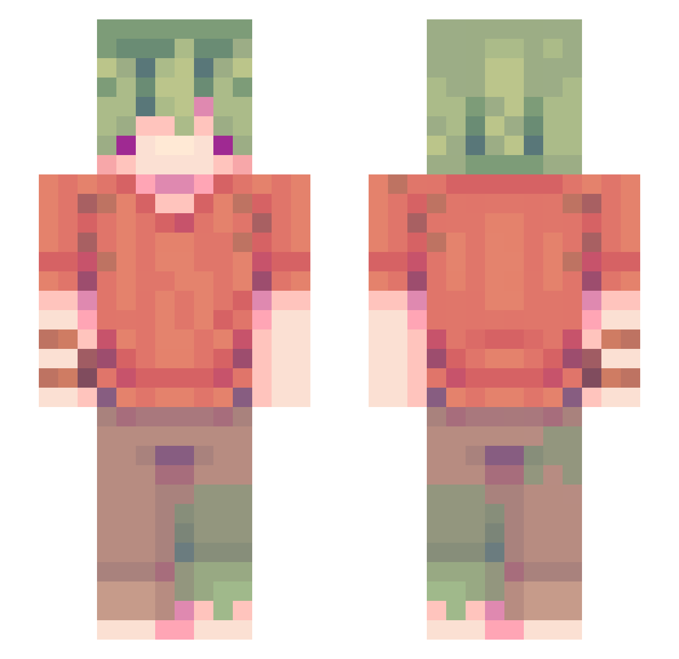 mouky_ Minecraft skin, front and back view