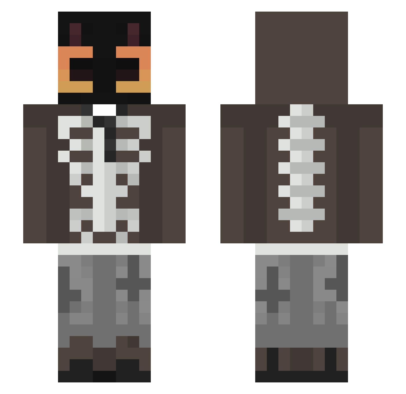 clmaxi Minecraft skin, front and back view