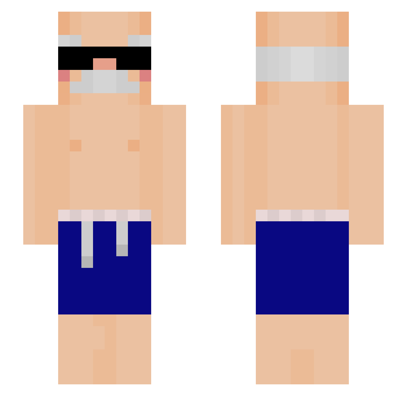 Ihminen120 Minecraft skin, front and back view