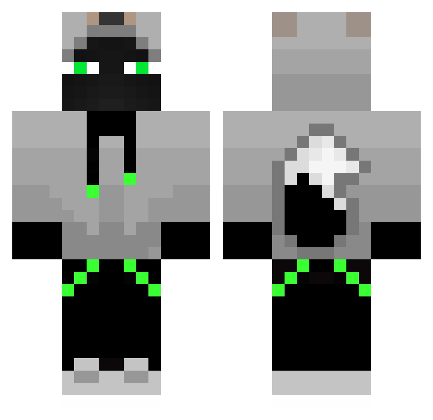 notowly Minecraft skin, front and back view
