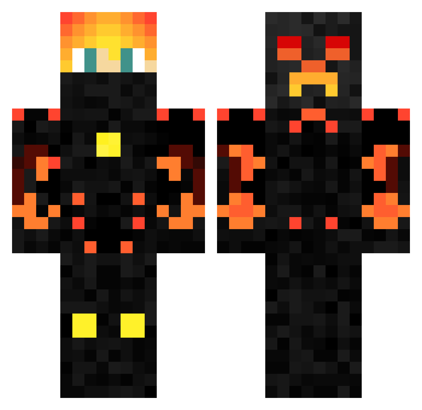 Pllyz Minecraft skin, front and back view