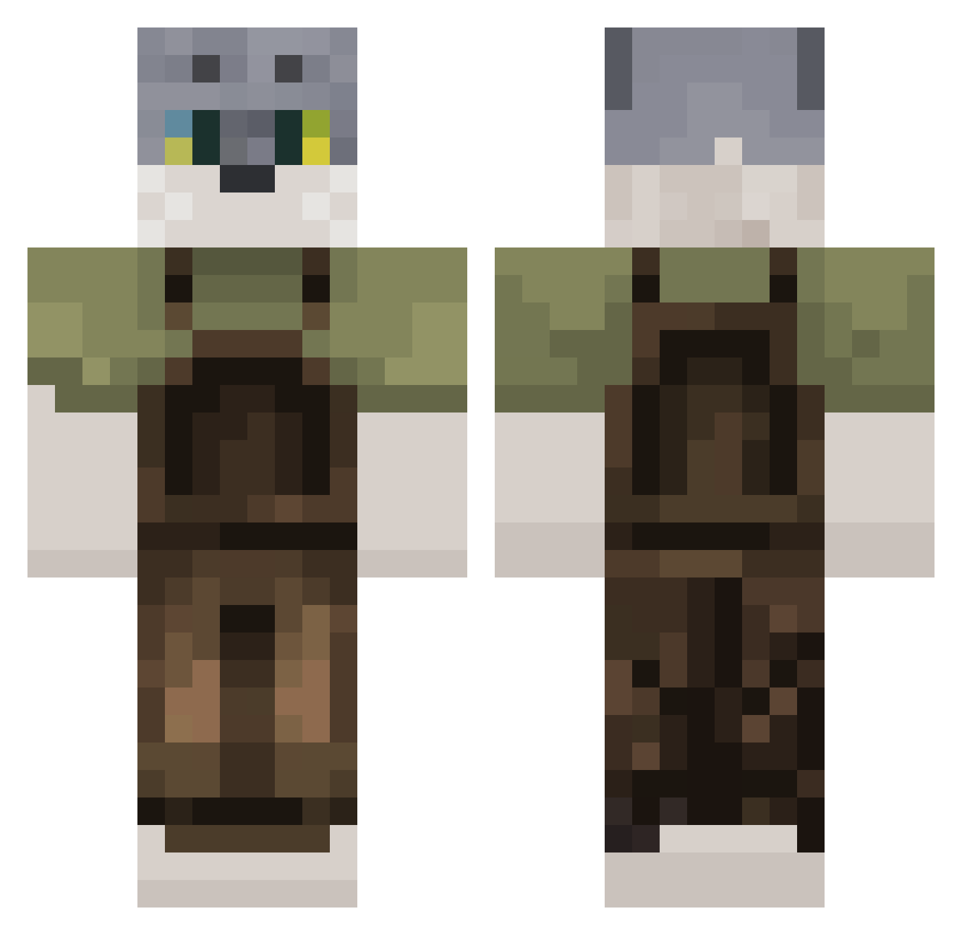 LittieBirb Minecraft skin, front and back view
