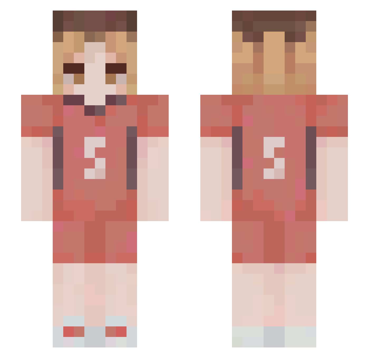 kozumekgaming Minecraft skin, front and back view