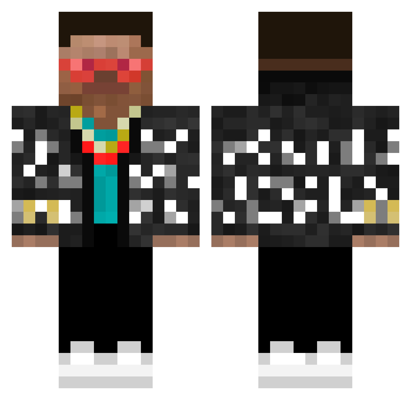 ch1pslock Minecraft skin, front and back view