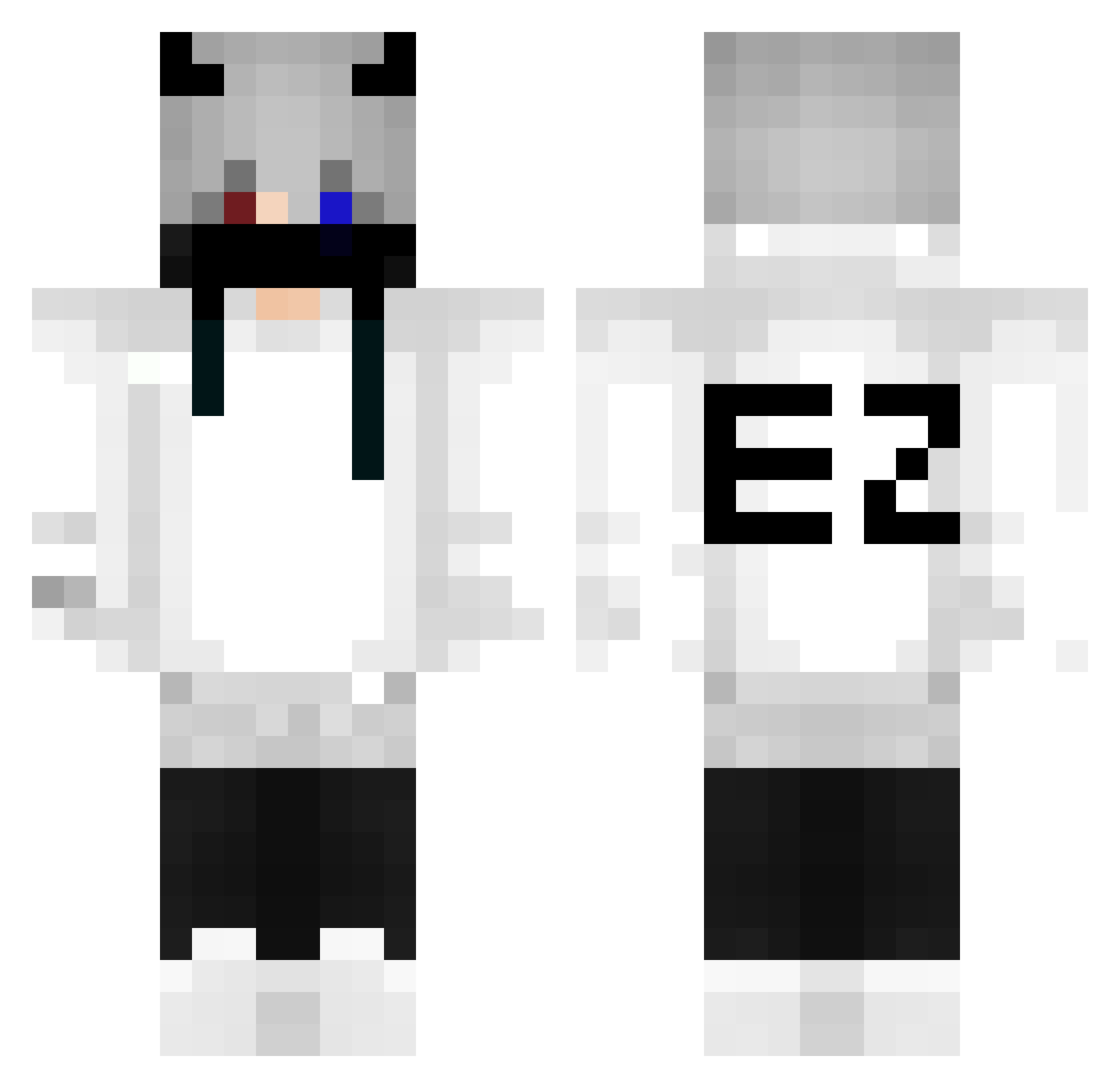 Riasamada Minecraft skin, front and back view