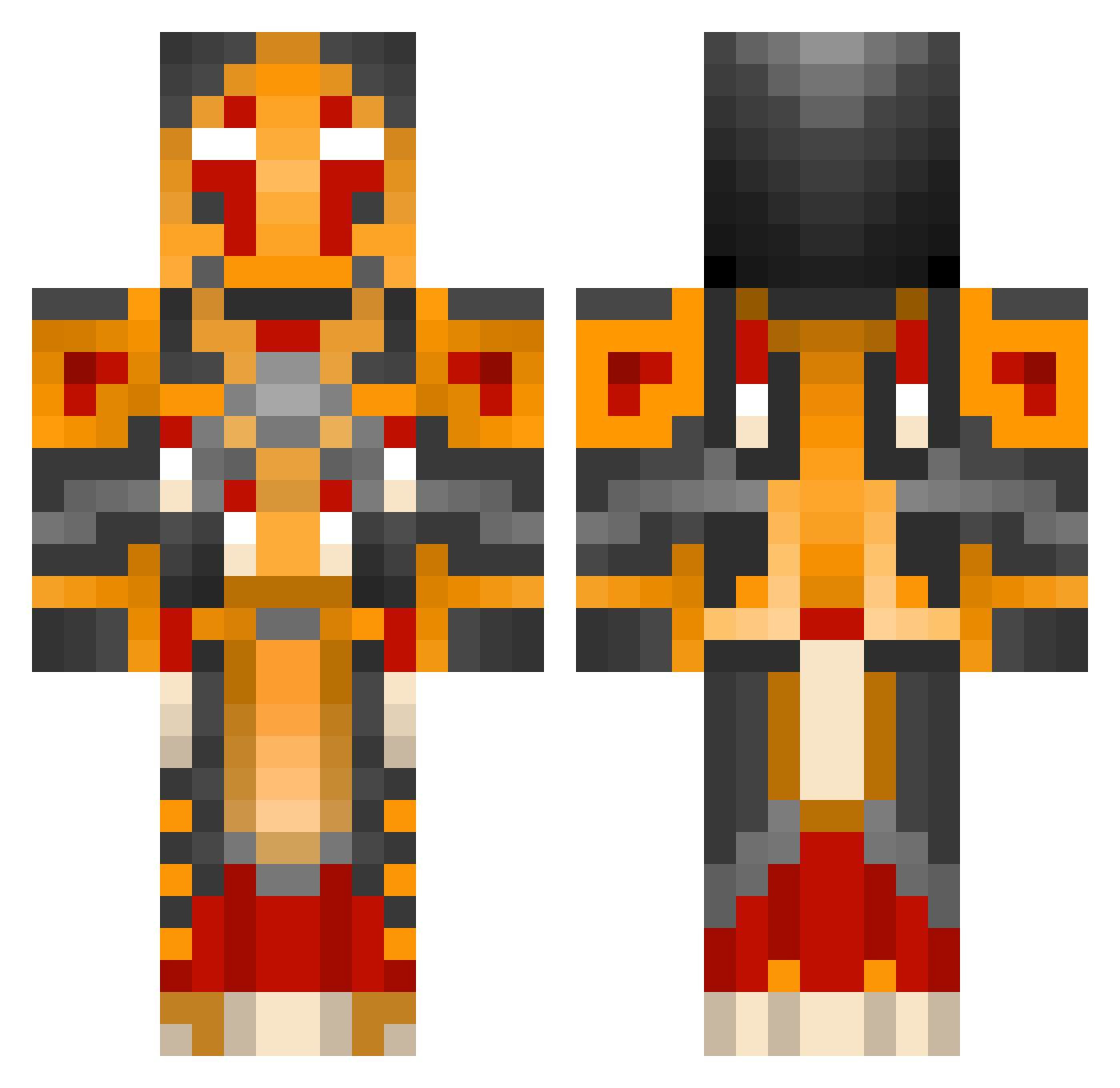 alvinw Minecraft skin, front and back view