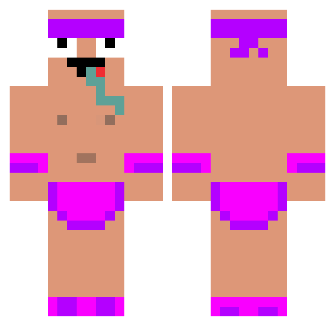 Unformal Minecraft skin, front and back view