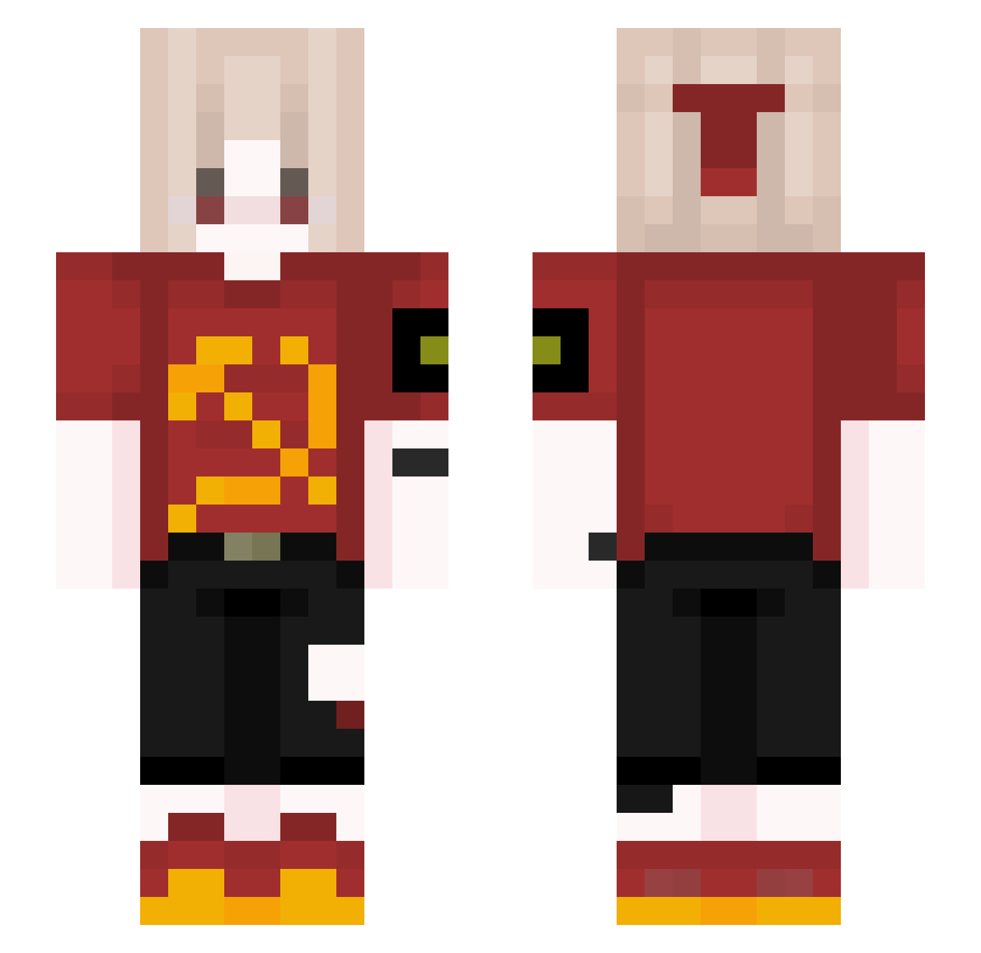 SilverRain6385 Minecraft skin, front and back view