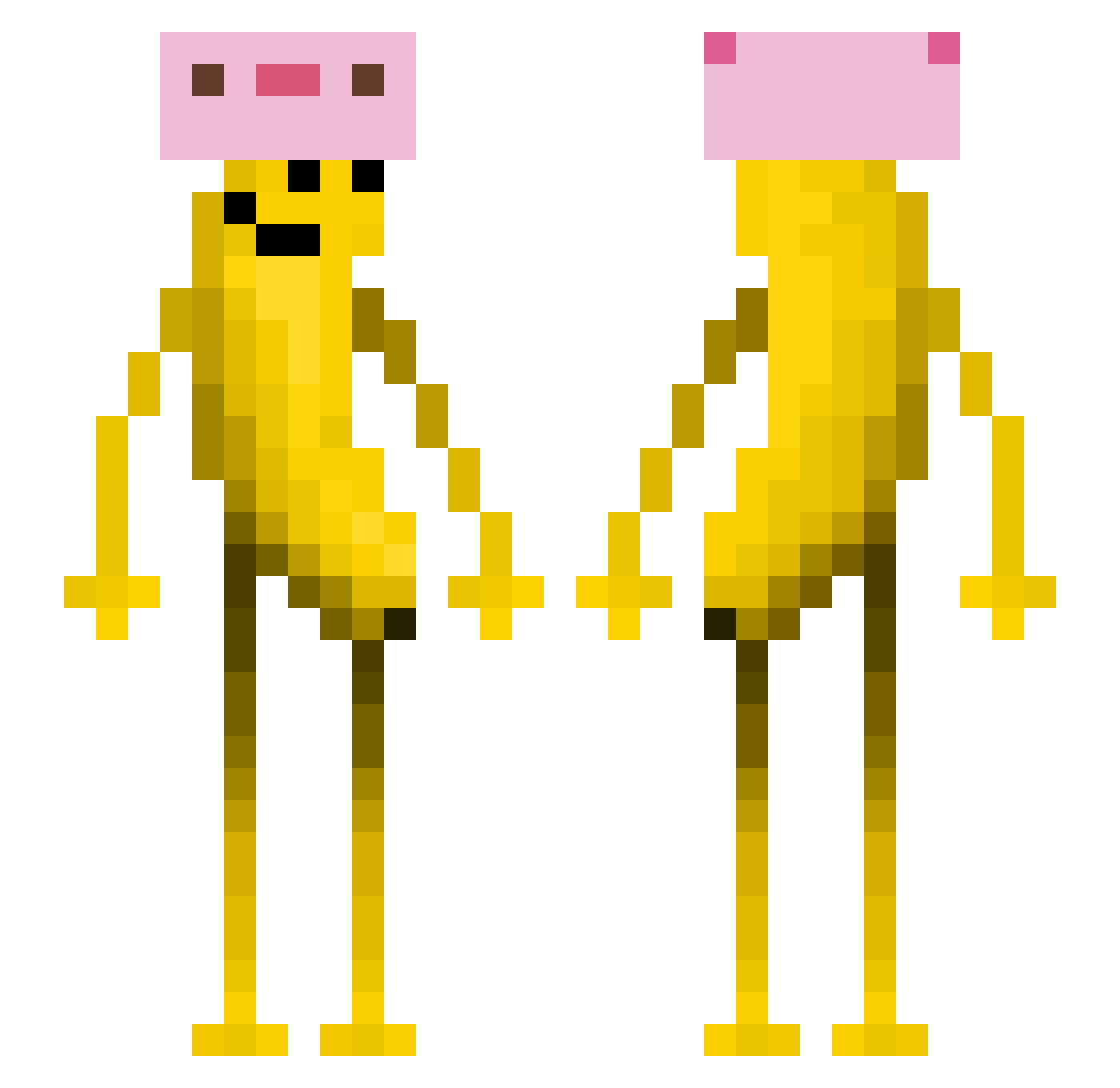 _bananakick Minecraft skin, front and back view