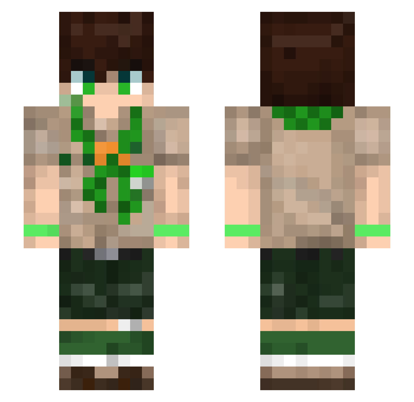 oRudr Minecraft skin, front and back view