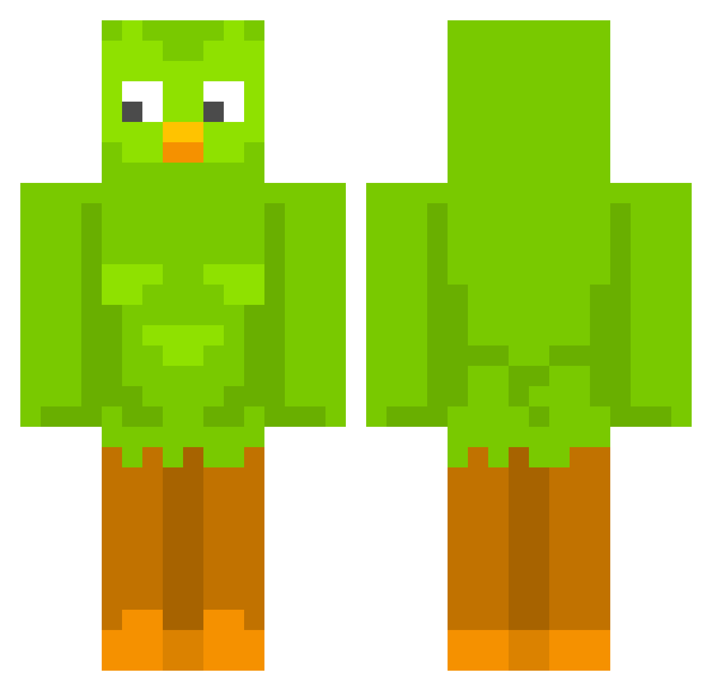 AstraePrometheus Minecraft skin, front and back view