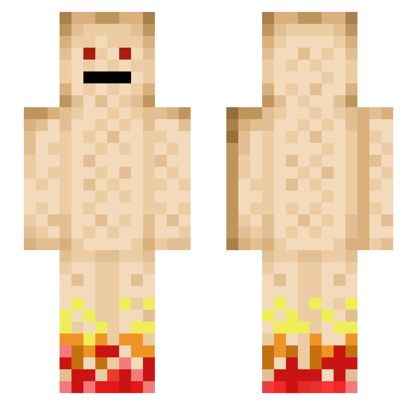 ComyP Minecraft skin, front and back view