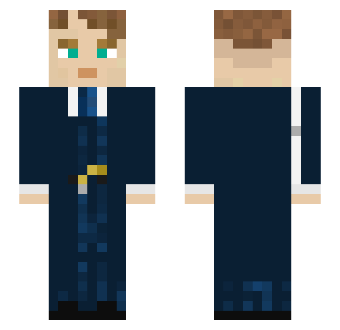 Wh1teF1st Minecraft skin, front and back view