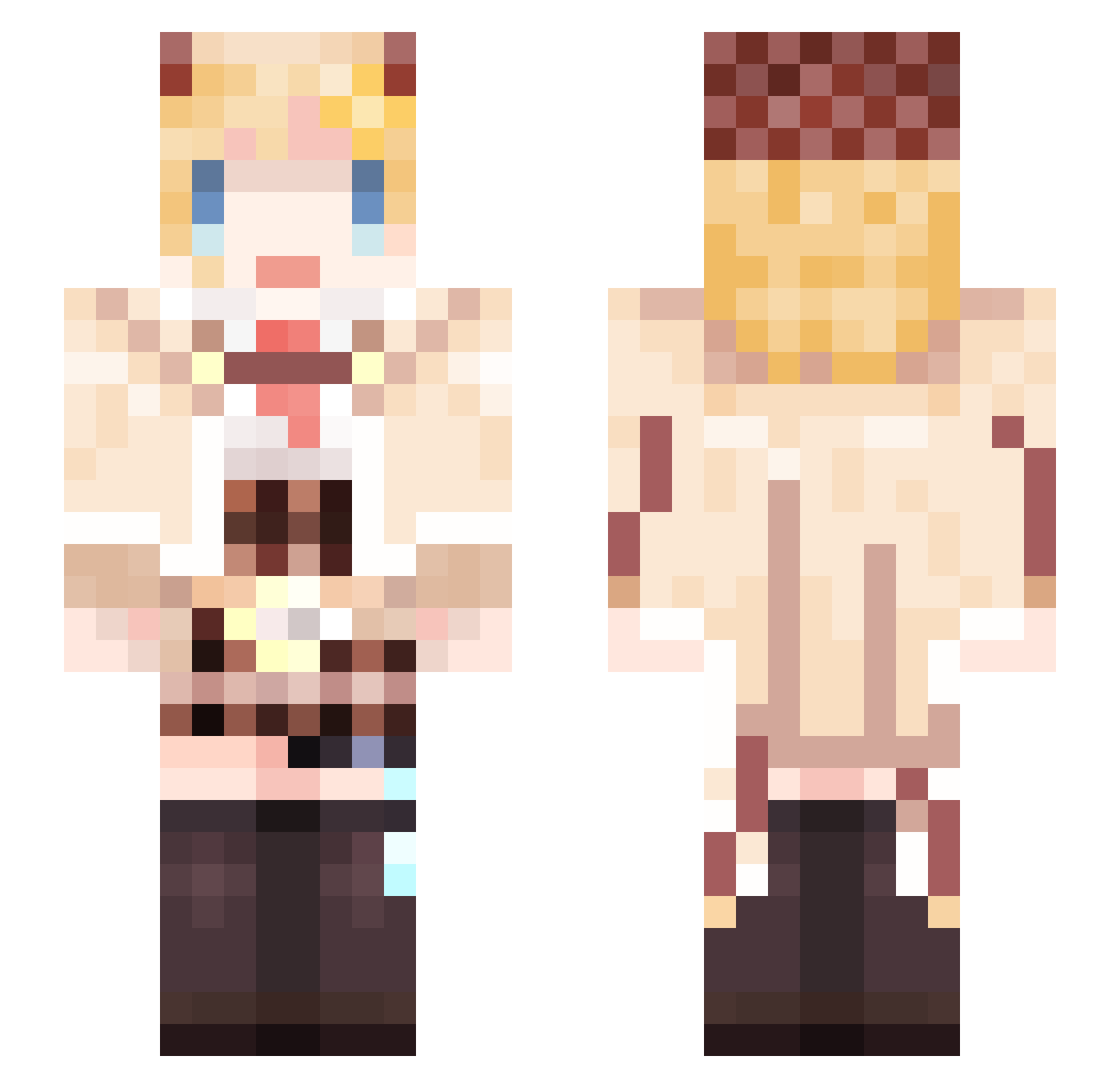 yuwa_ Minecraft skin, front and back view