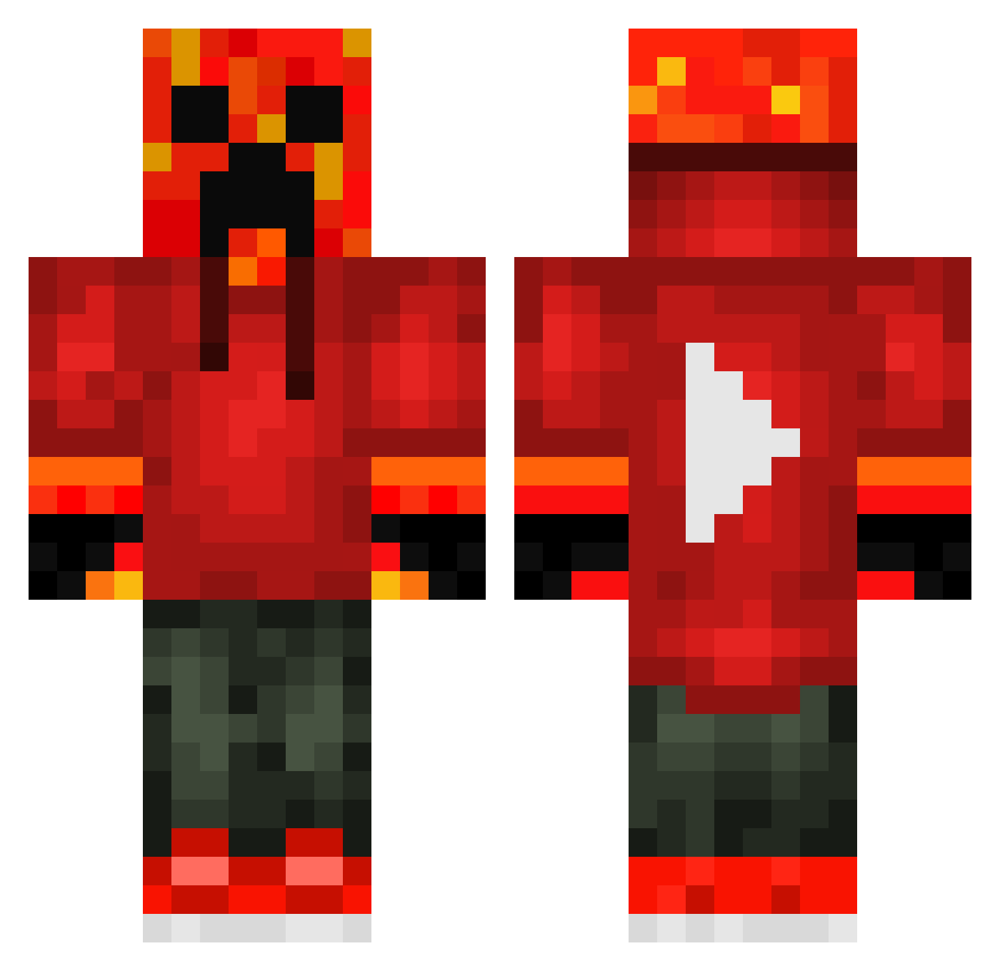 javi185 Minecraft skin, front and back view