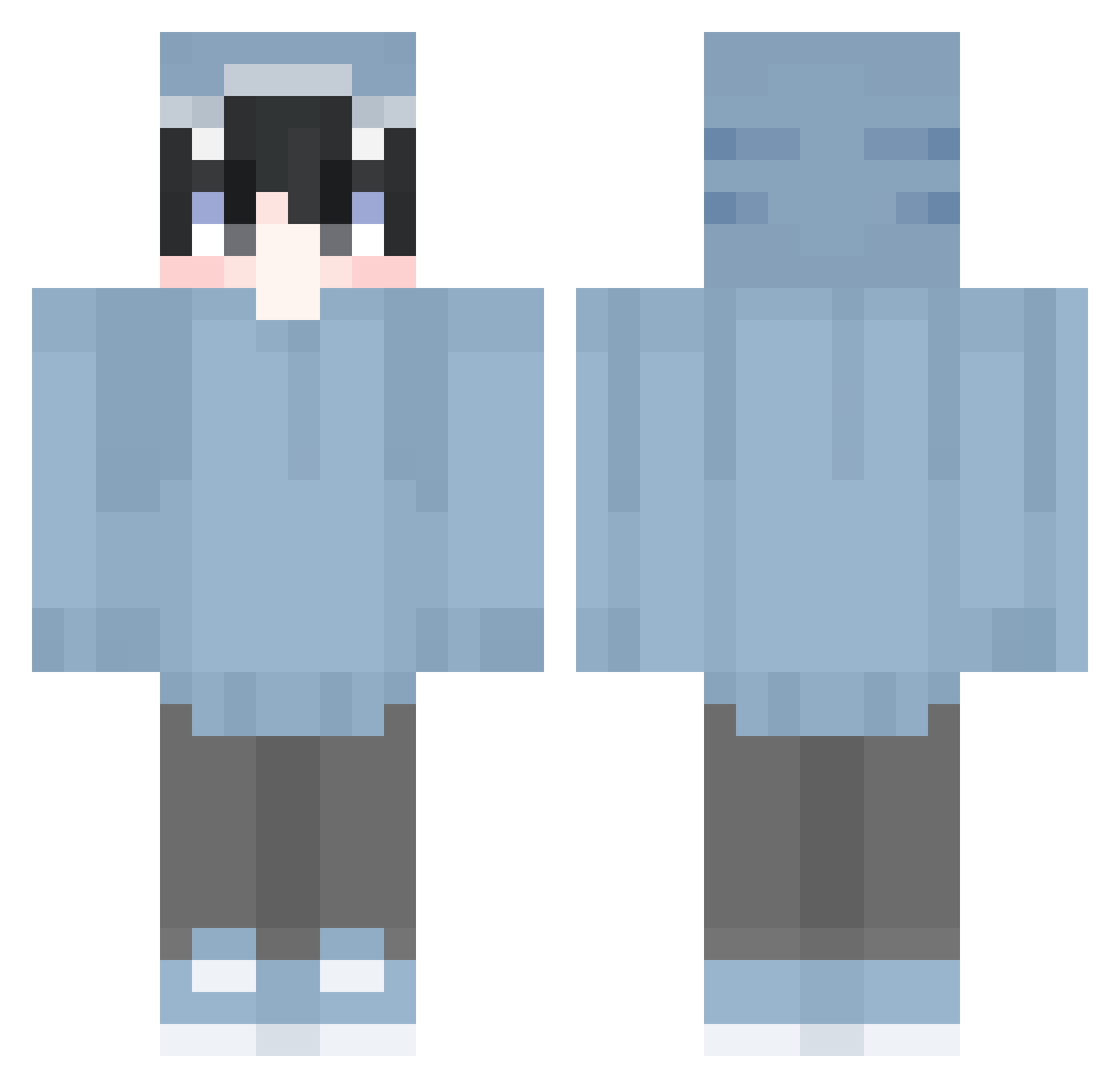 shark_kipu Minecraft skin, front and back view