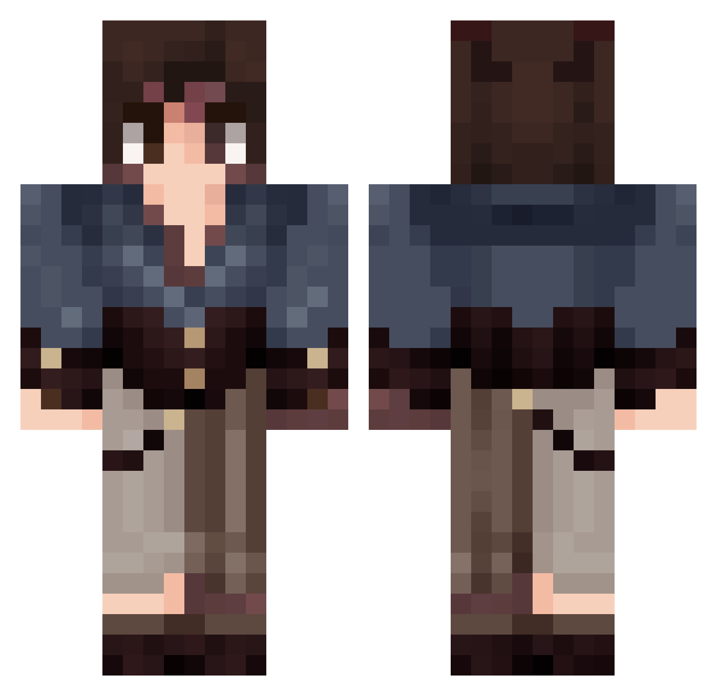 rasetka5435 Minecraft skin, front and back view