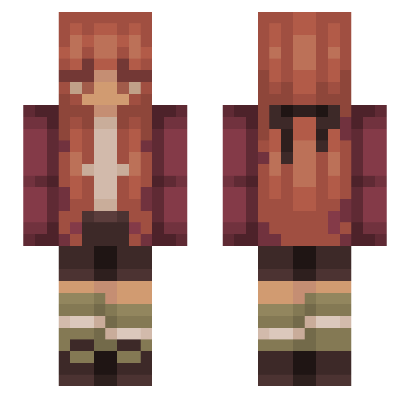 Tofu_ball Minecraft skin, front and back view