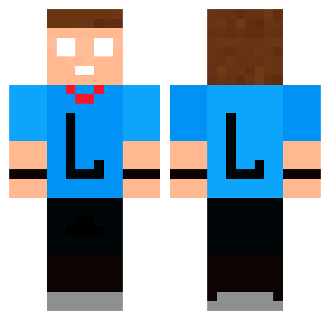 localized Minecraft skin, front and back view