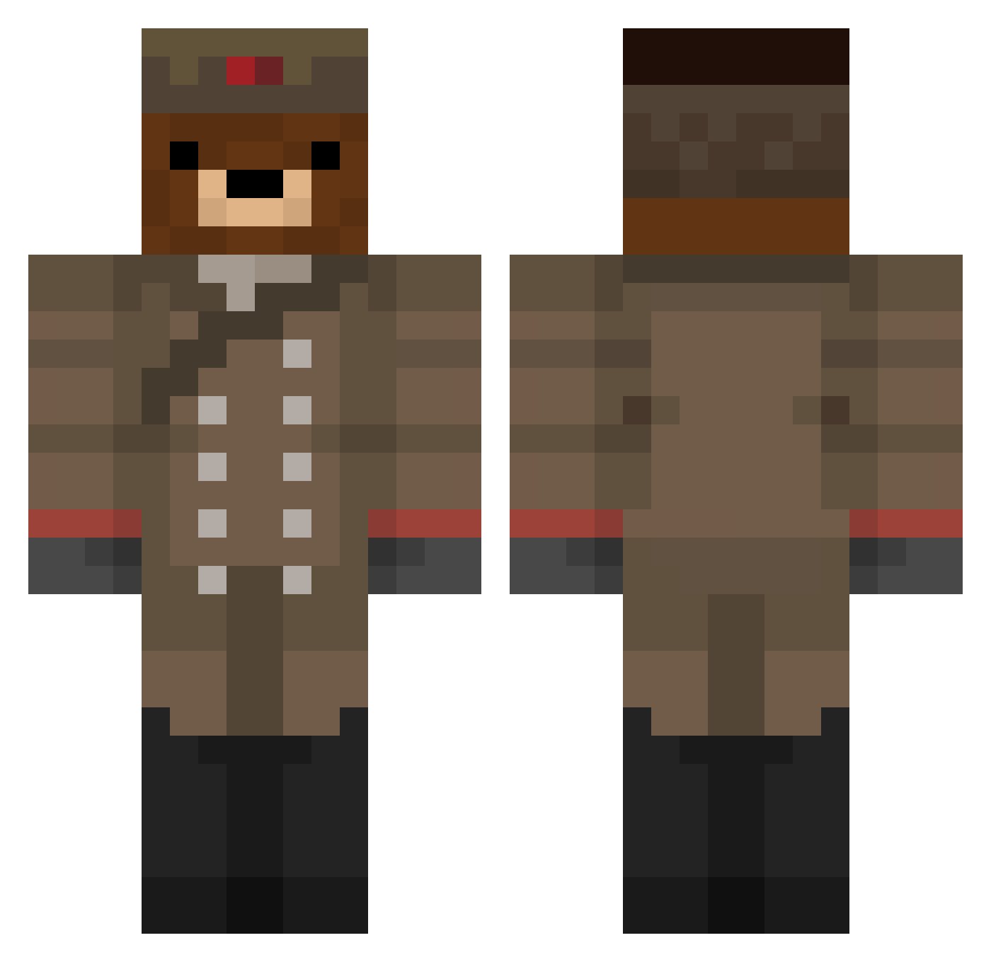 JOKERJACOB12345 Minecraft skin, front and back view