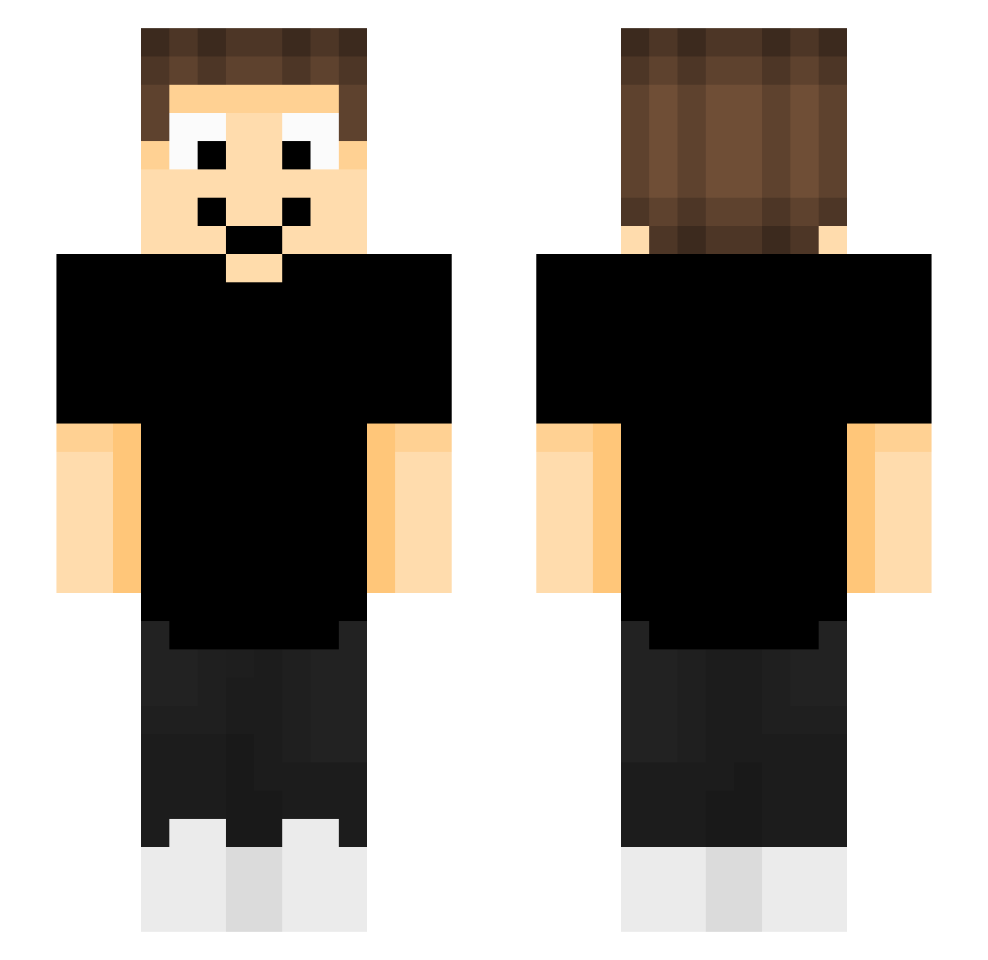 Pete808 Minecraft skin, front and back view