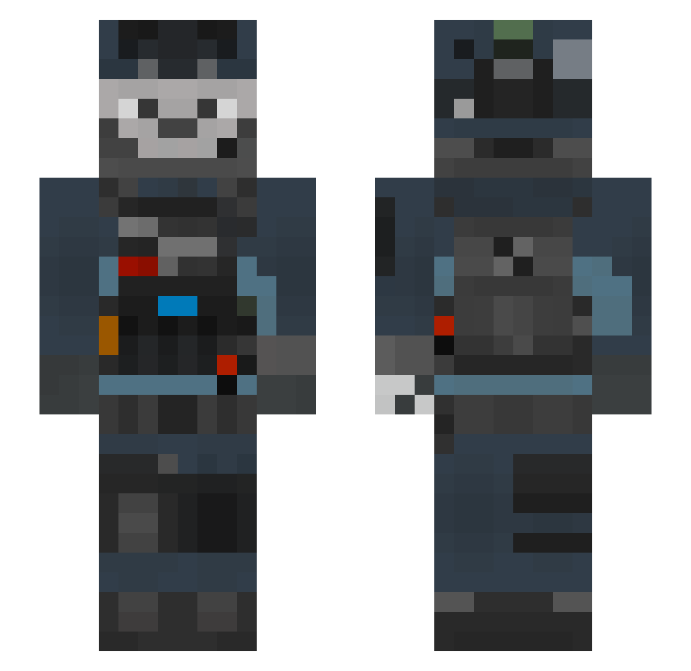 Kentasaurapod Minecraft skin, front and back view