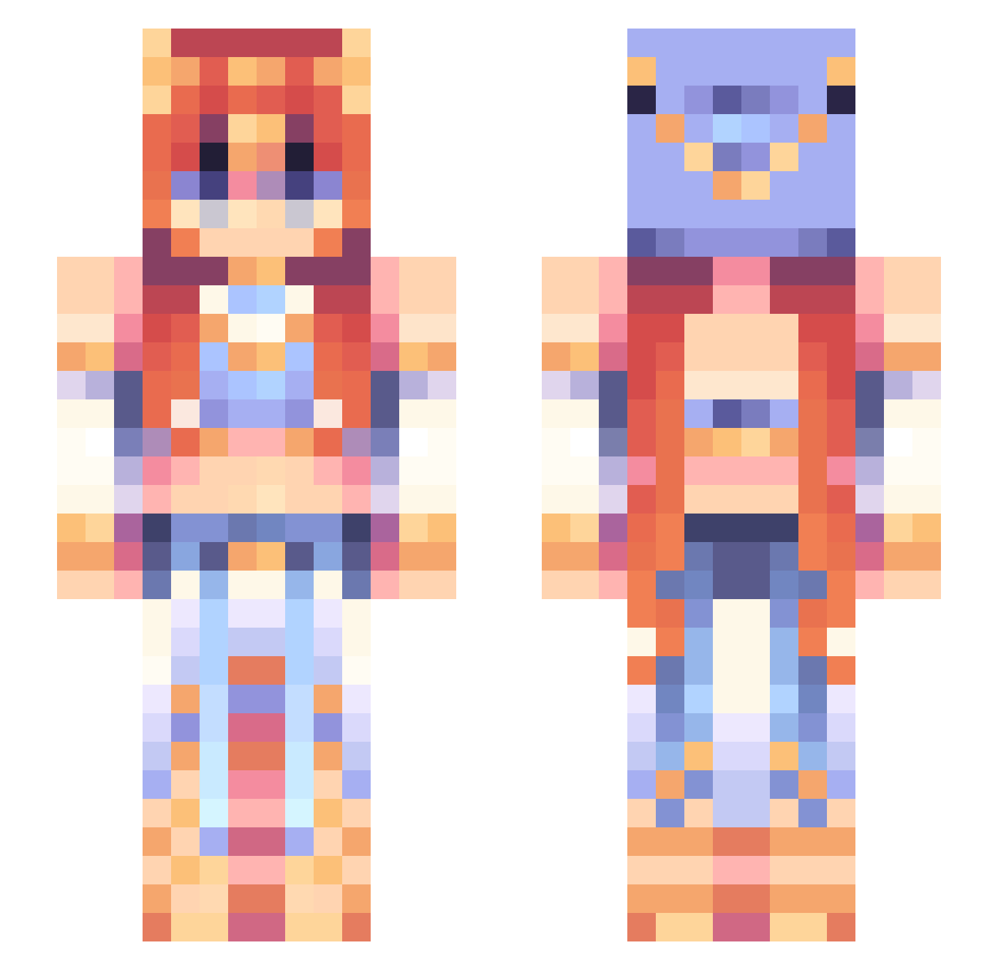 Acumen Minecraft skin, front and back view