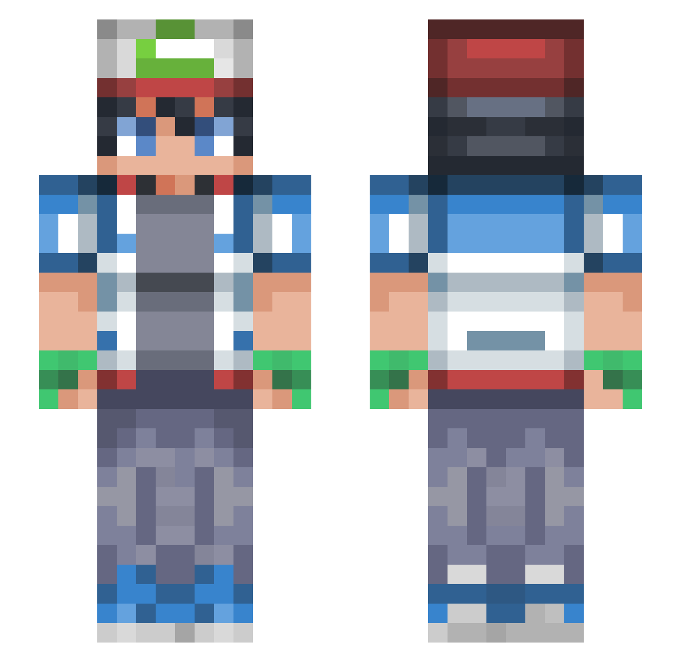 JayyParm Minecraft skin, front and back view