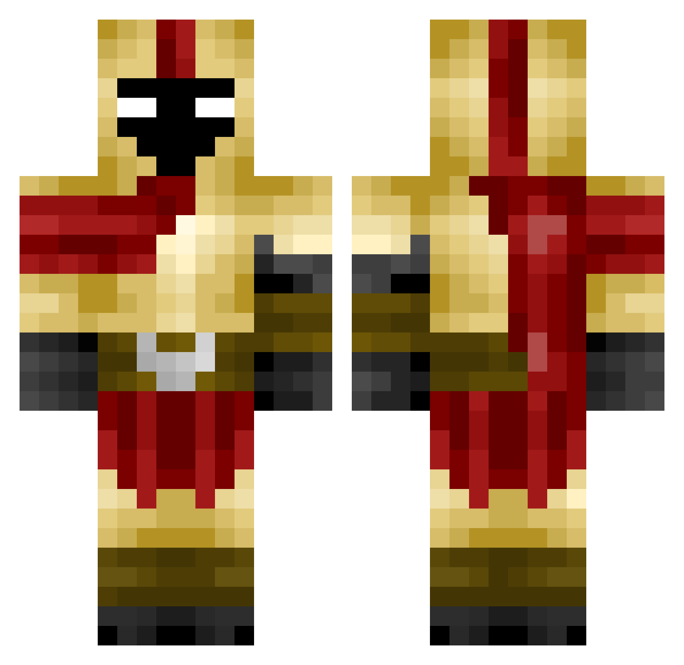 Ryx0z Minecraft skin, front and back view