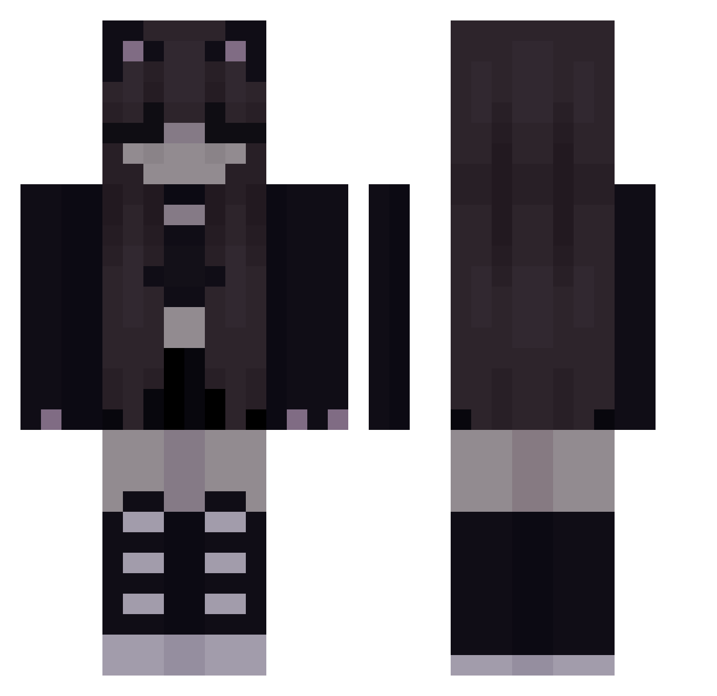 yofievt Minecraft skin, front and back view