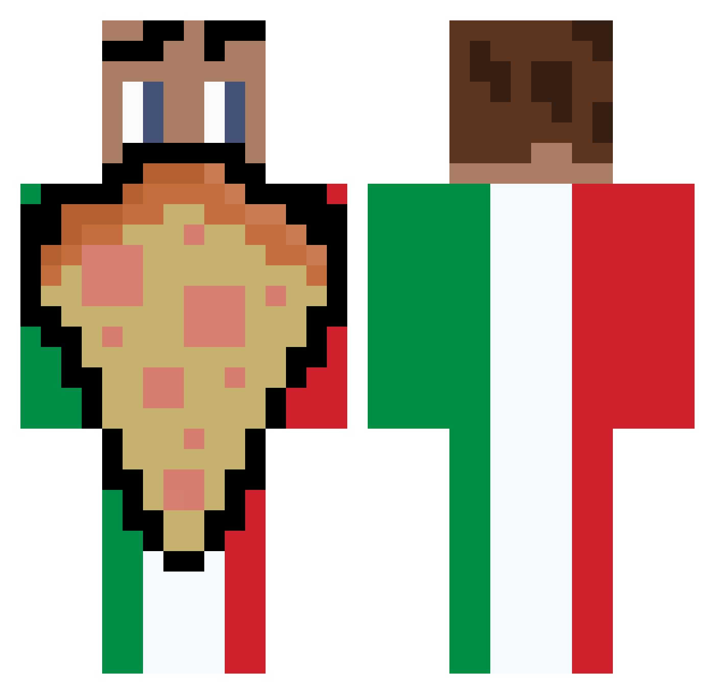 AlexBrineDan00b Minecraft skin, front and back view