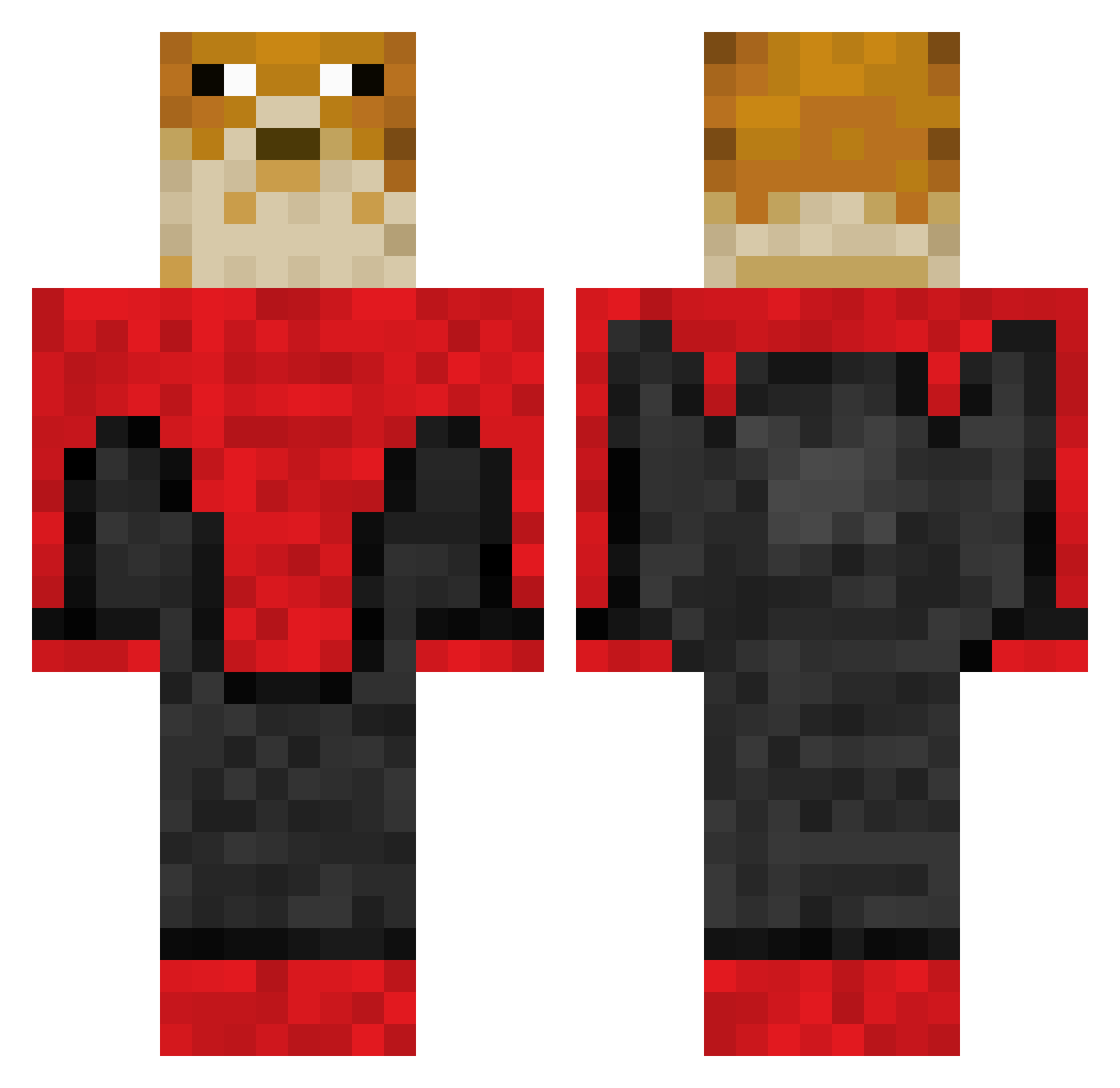 sandfivehundred Minecraft skin, front and back view