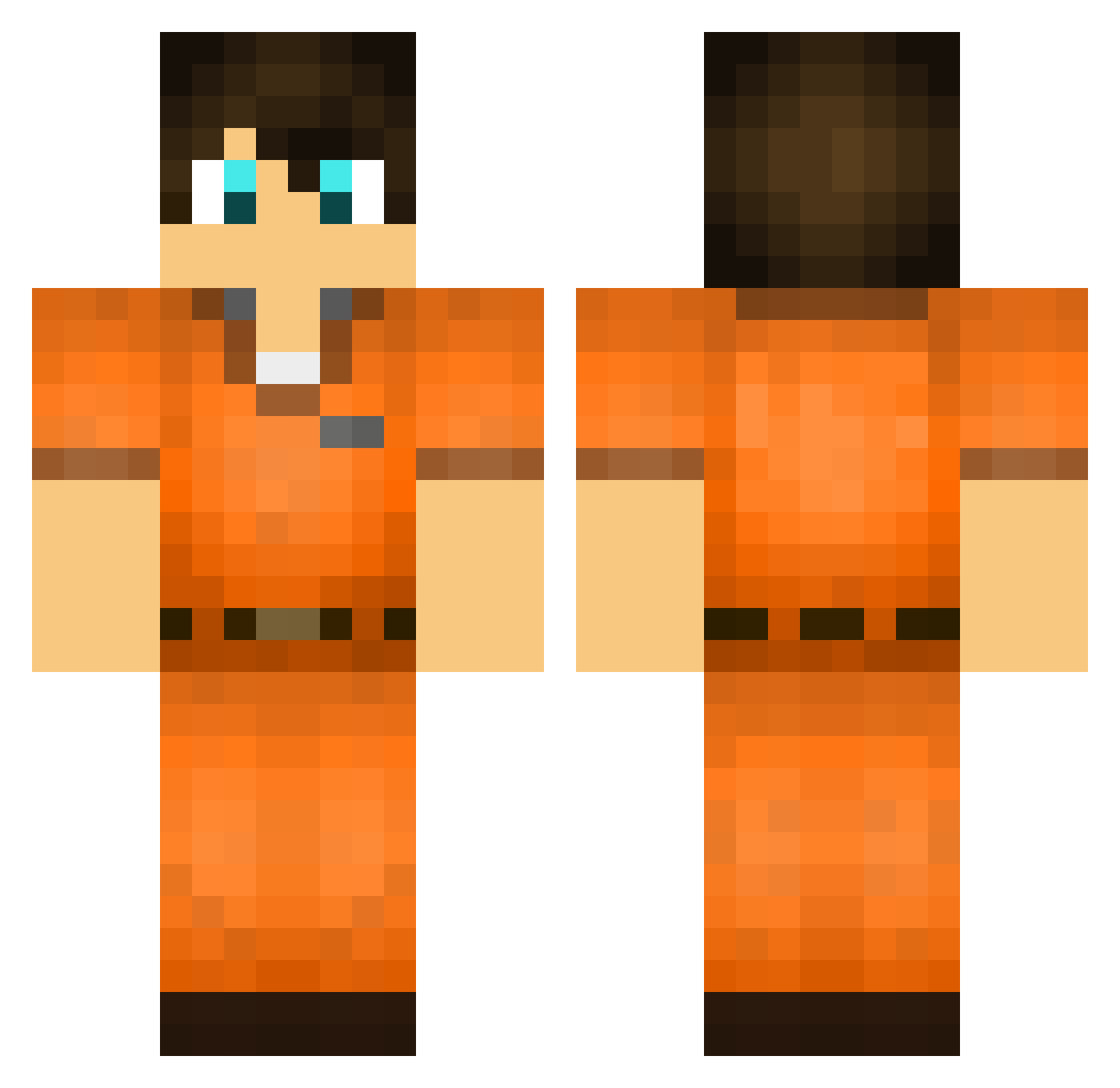 PowerEmerald Minecraft skin, front and back view